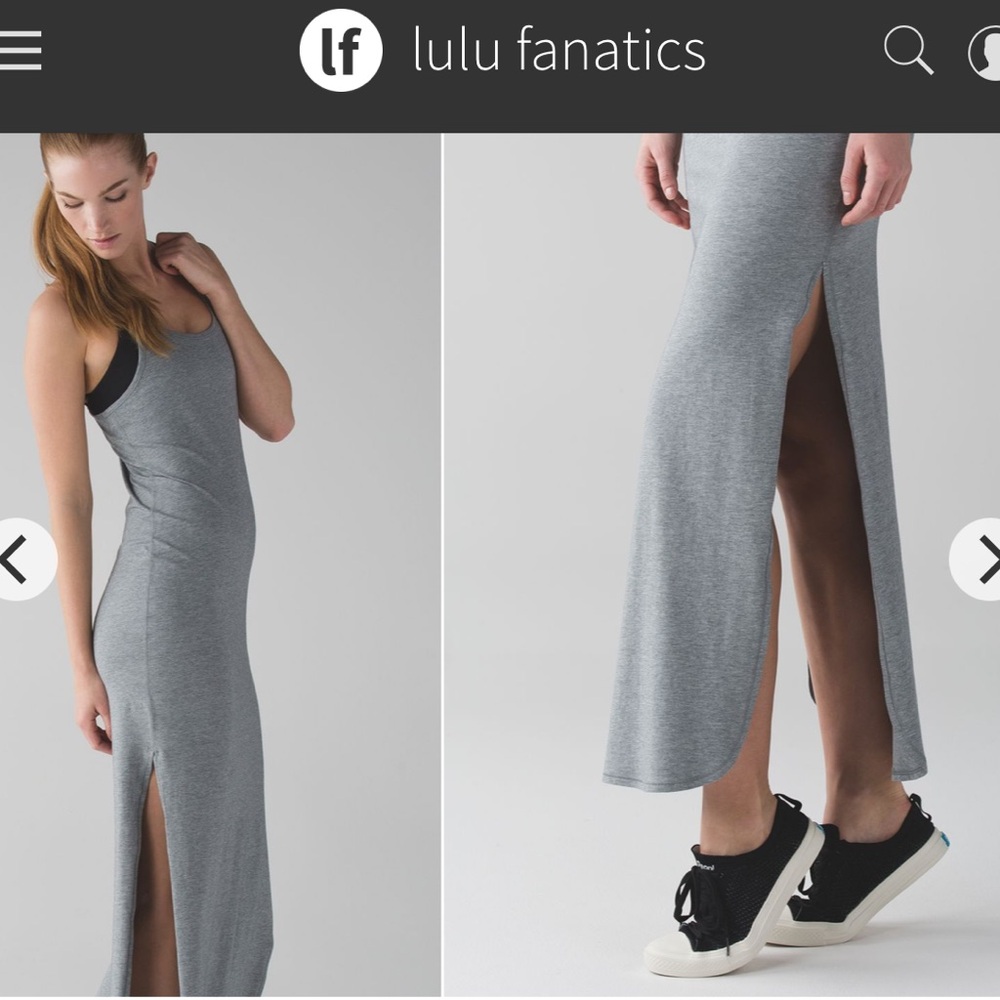 Lululemon Refresh Maxi Dress II Sz 2 Heathered Medium Grey 216